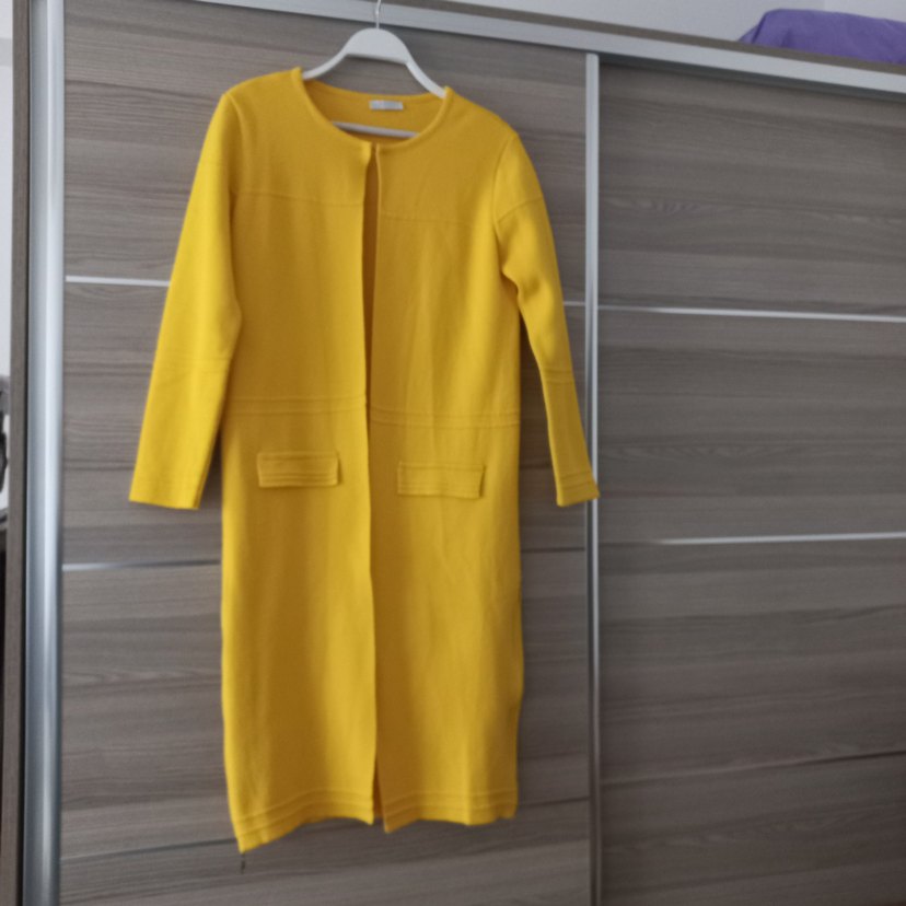 Sarı Uzun Kadın Hırka - Görsel 2