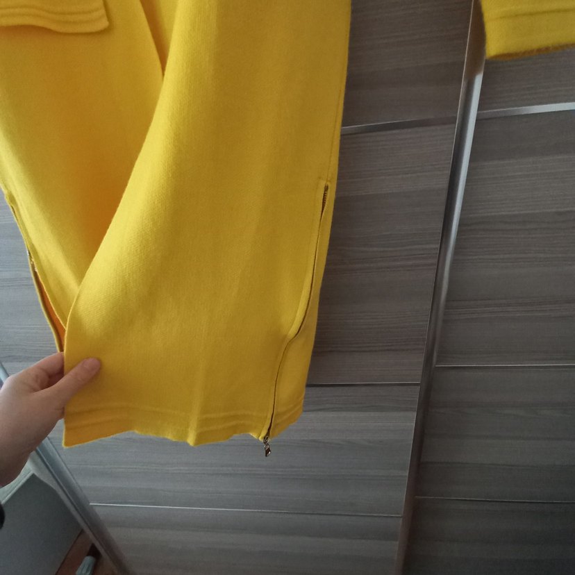 Sarı Uzun Kadın Hırka - Görsel 4