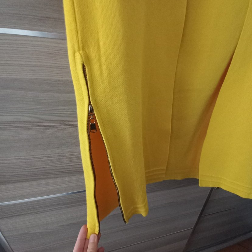 Sarı Uzun Kadın Hırka - Görsel 3