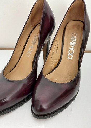 36 Beden Bordo Rugan Klasik Stiletto Topuklu Kadın Ayakkabı