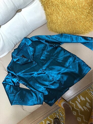 m Beden lacivert Renk Kadın Saten Pijama Takımı Alt üst
