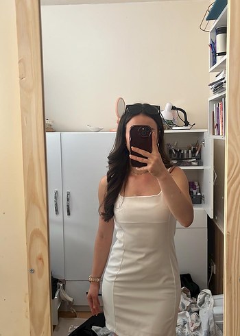 Zara Beyaz Straplez Mini Elbise