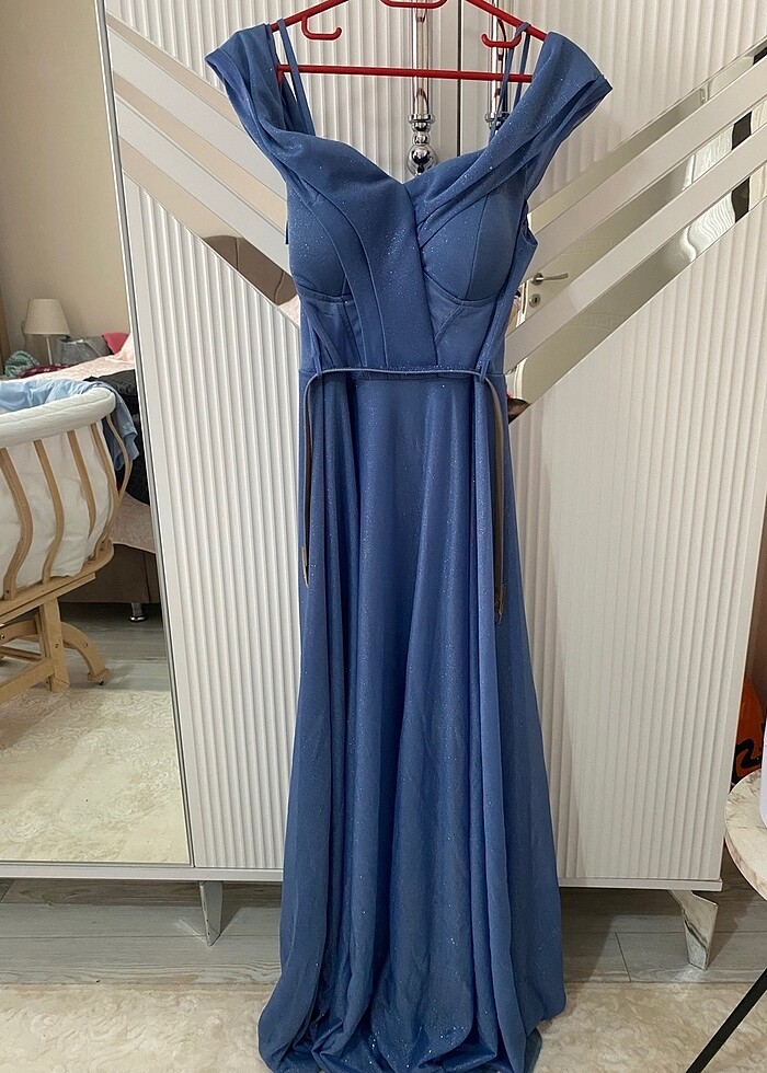 Mavi simli abiye - Görsel 3