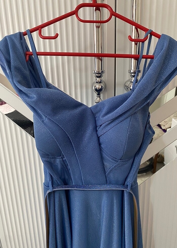 Mavi simli abiye - Görsel 4