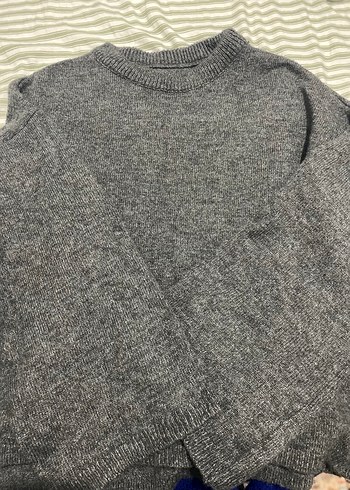 Gri Kadın Yün Salaş Kazak - Görsel 2