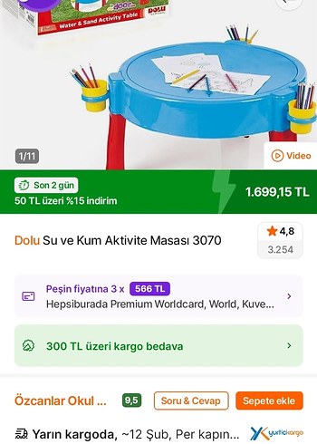 Renkli Mavi Su ve Kum Aktiviteli Masa - Görsel 4