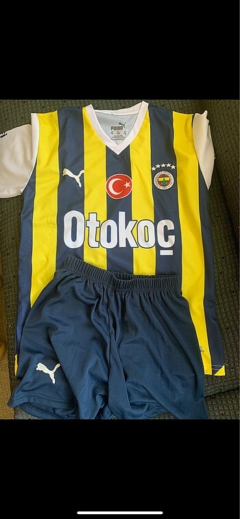 13-14 Yaş Beden çeşitli Renk Fenerbahçe çubuklu çocuk forma + şort