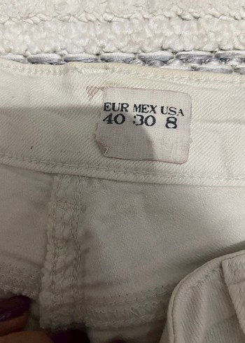 Denim&Co Kadın Beyaz kot Mini Şort