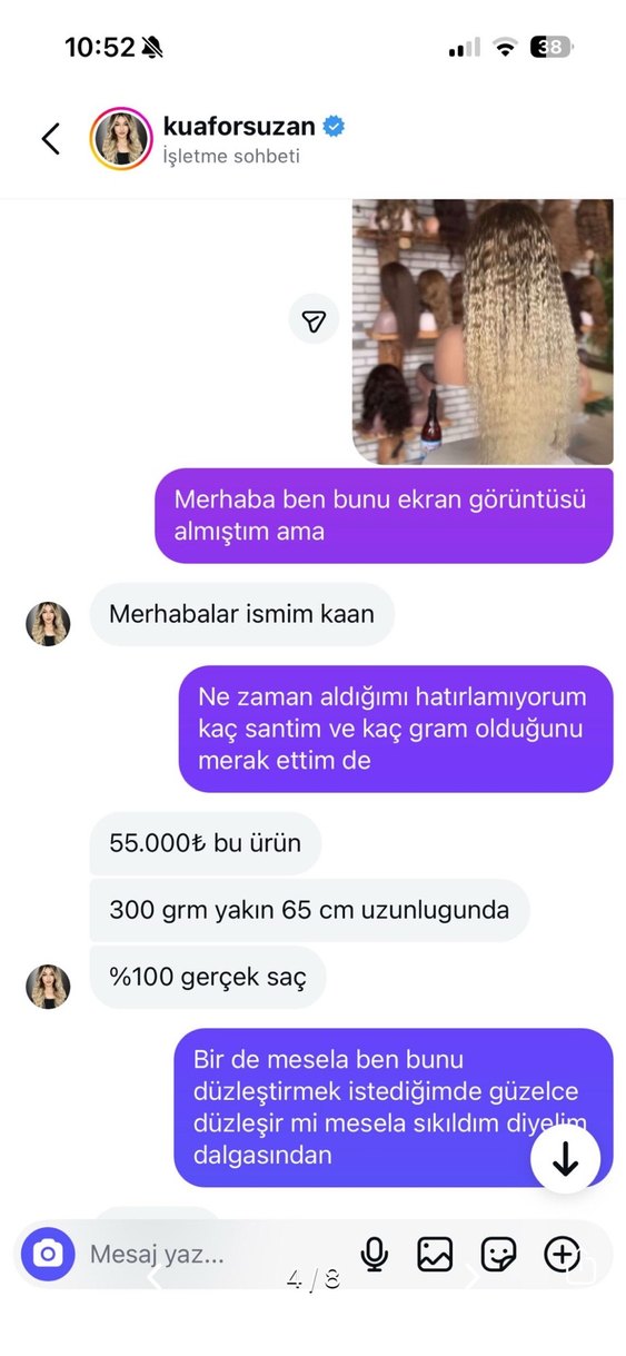 Gerçek dalgalı saç tül peruk - Görsel 4