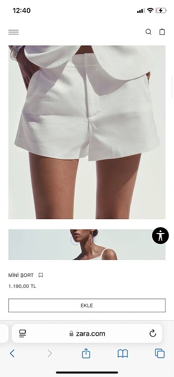 Zara siyah kumaş mini şort