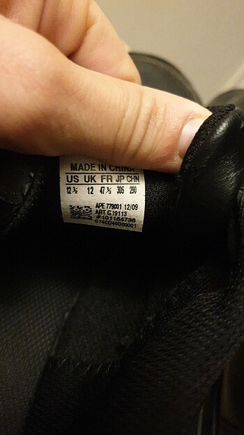 tek ebat Beden siyah Renk Meraklisina Adidas 47 1/3 numara Deri Sneakers