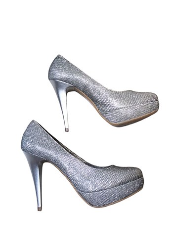 38 Beden gri Renk Parlak Stiletto Topuklu Kadın Ayakkabı