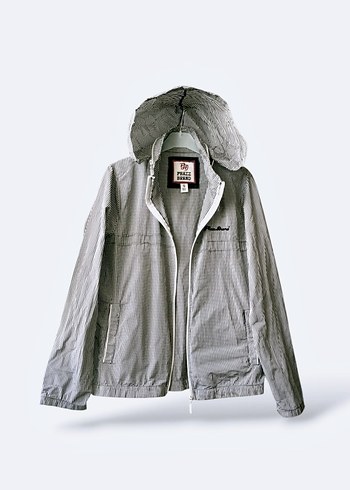 Oversize Kareli Yağmurluk - Görsel 3