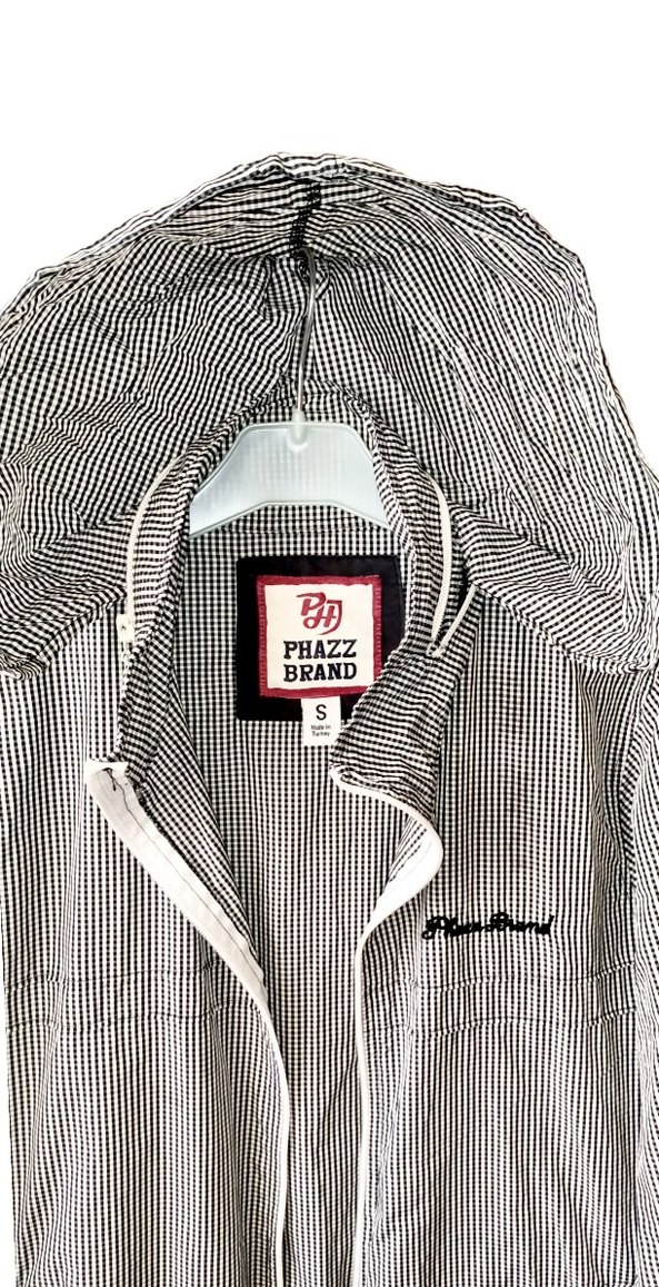 Oversize Kareli Yağmurluk - Görsel 4