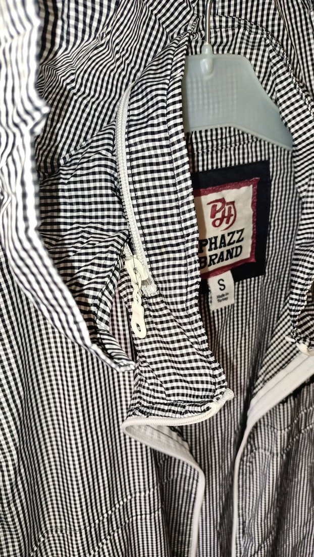 Oversize Kareli Yağmurluk - Görsel 5