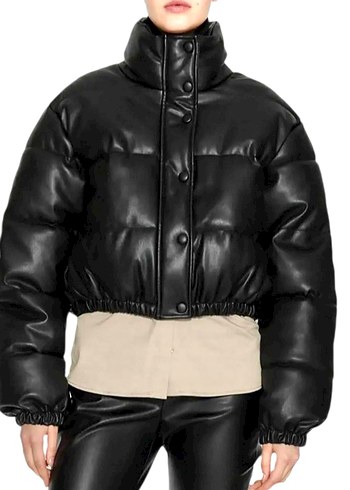 Zara Kaz Tüyü Crop Mont - Görsel 5