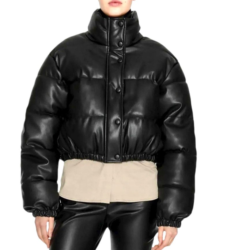 Zara Kaz Tüyü Crop Mont - Görsel 5