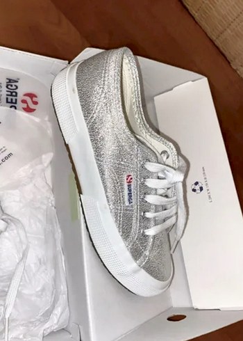 Gri Simli Superga Spor Ayakkabı