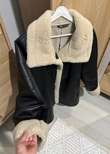 Zara deri biker ceket - Görsel 4