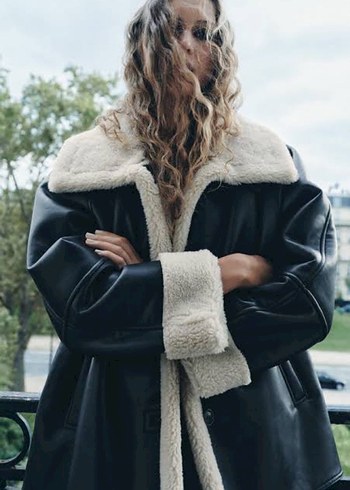 Zara deri biker ceket - Görsel 2