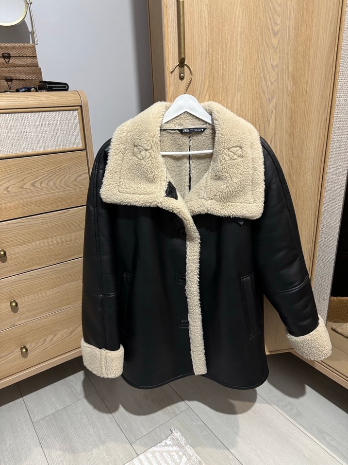 Zara deri biker ceket - Görsel 3