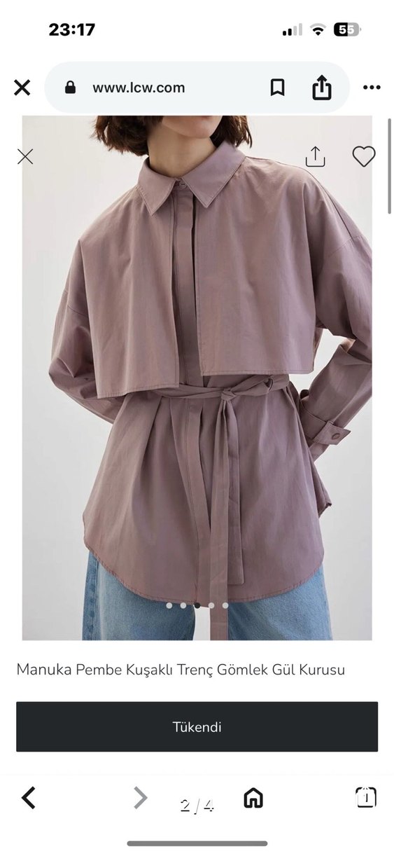 Manuka Pembe Kuşaklı Trenç Gömlek - Görsel 2