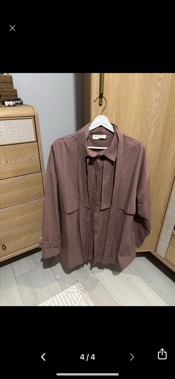 Manuka Pembe Kuşaklı Trenç Gömlek - Görsel 3