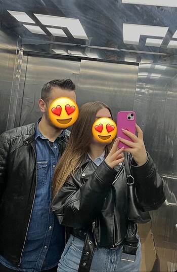 m Beden Zara crop deri ceket