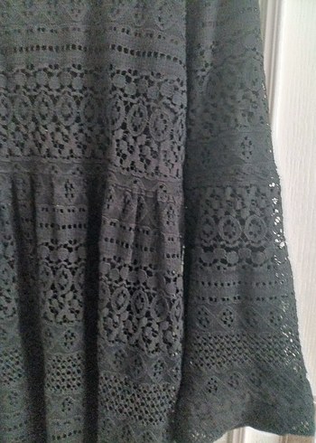 Dantel Detaylı Siyah Bohem Tunik - Görsel 2