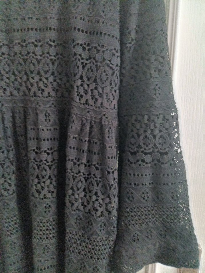 Dantel Detaylı Siyah Bohem Tunik - Görsel 2