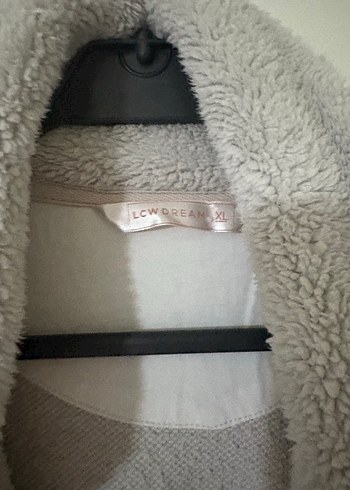 LC Waikiki Gri Kadın Midi Boy Peluş Ceket