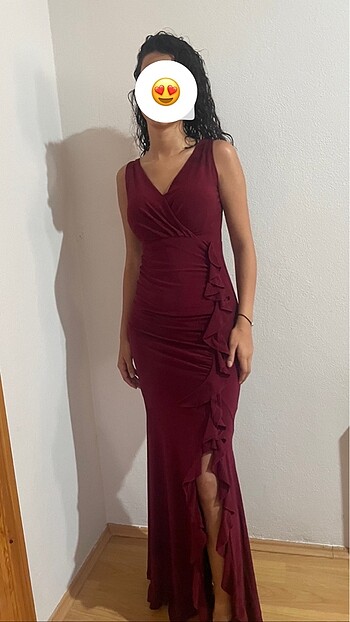 BORDO YAZLIK ABİYE ELBİSE