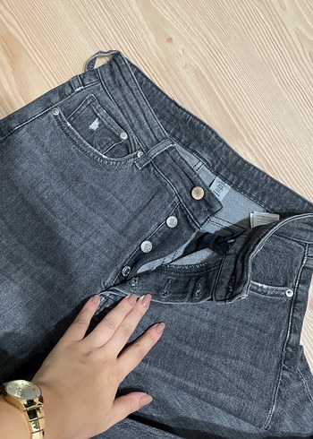 38 Beden Kadın Gri Regular Fit Midi Kot Pantolon