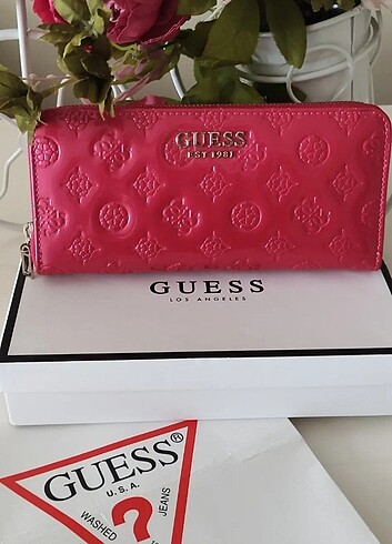 Guess Orijinal Guess Çok Şık Fuşya Büyüsü Yeni Cüzdan