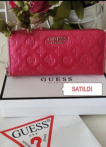 Orijinal Guess Çok Şık Fuşya Büyüsü Yeni Cüzdan 