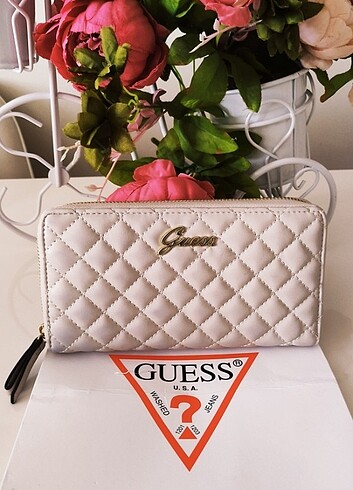 Guess Orijinal Guess, Krem Renk Çok Şık Cüzdan