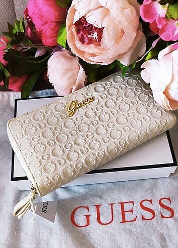 Orijinal Guess Çok Şık Krem Yeni Etiketli Cüzdan