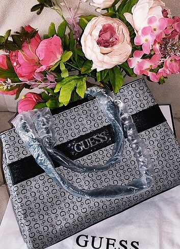 Beden Guess Monogram Gri Çok Şık Yeni Çanta ve Guess Cüzdan