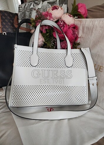 Guess Orijinal Guess Çok Şık Beyaz Tote Çanta 