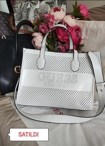 Orijinal Guess Çok Şık Beyaz Tote Çanta 