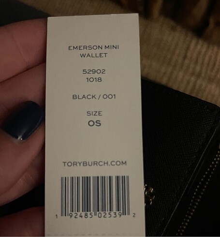  Beden Tory Burch siyah cüzdan