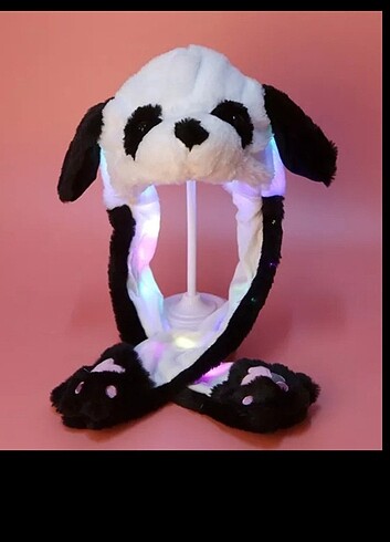 Panda Pelüş şapka ışıklı hediyeli 