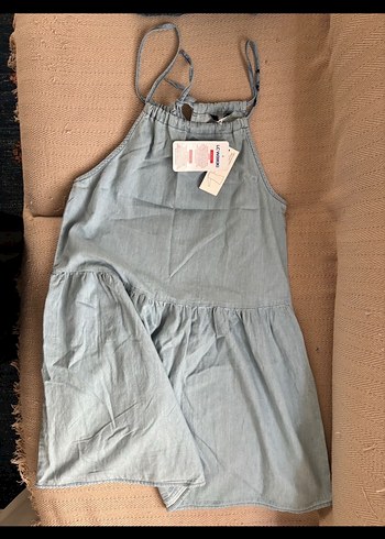 LCW Jeans Kadın Bej Mini Denim elbise - Görsel 2