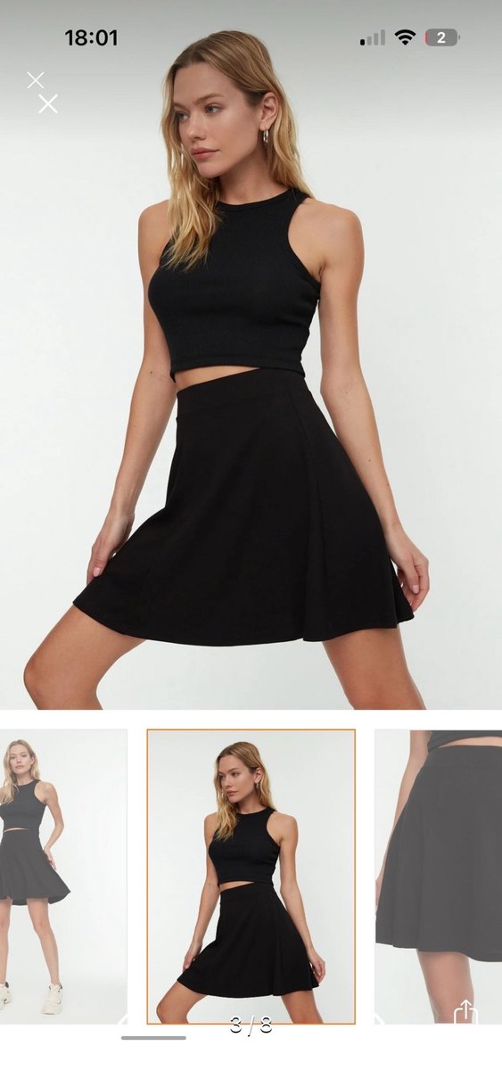 Siyah Mini Kısa Elbise - Görsel 3