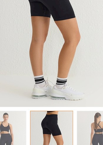 Kadın Siyah Yüksek Bel Mini Şort - Görsel 5