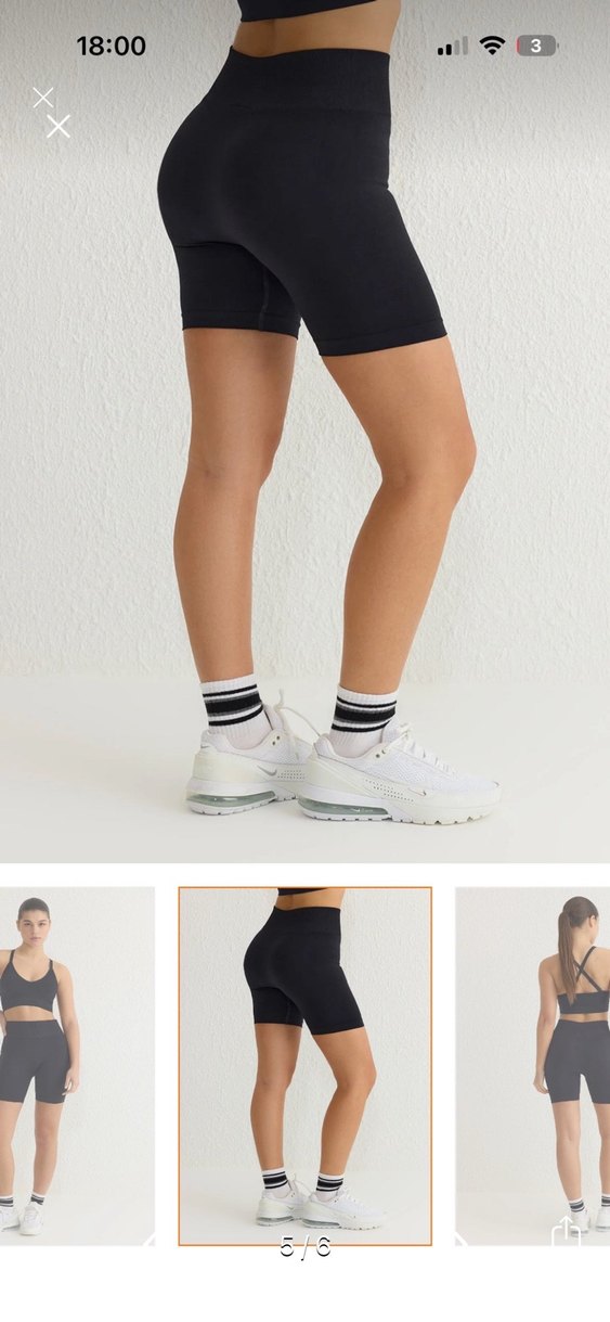 Kadın Siyah Yüksek Bel Mini Şort - Görsel 5