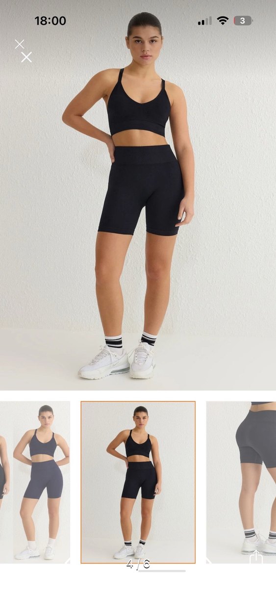 Kadın Siyah Yüksek Bel Mini Şort - Görsel 4