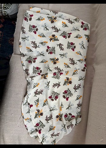 Beyaz Çiçekli Uzun Bohem Midi Etek - Görsel 4