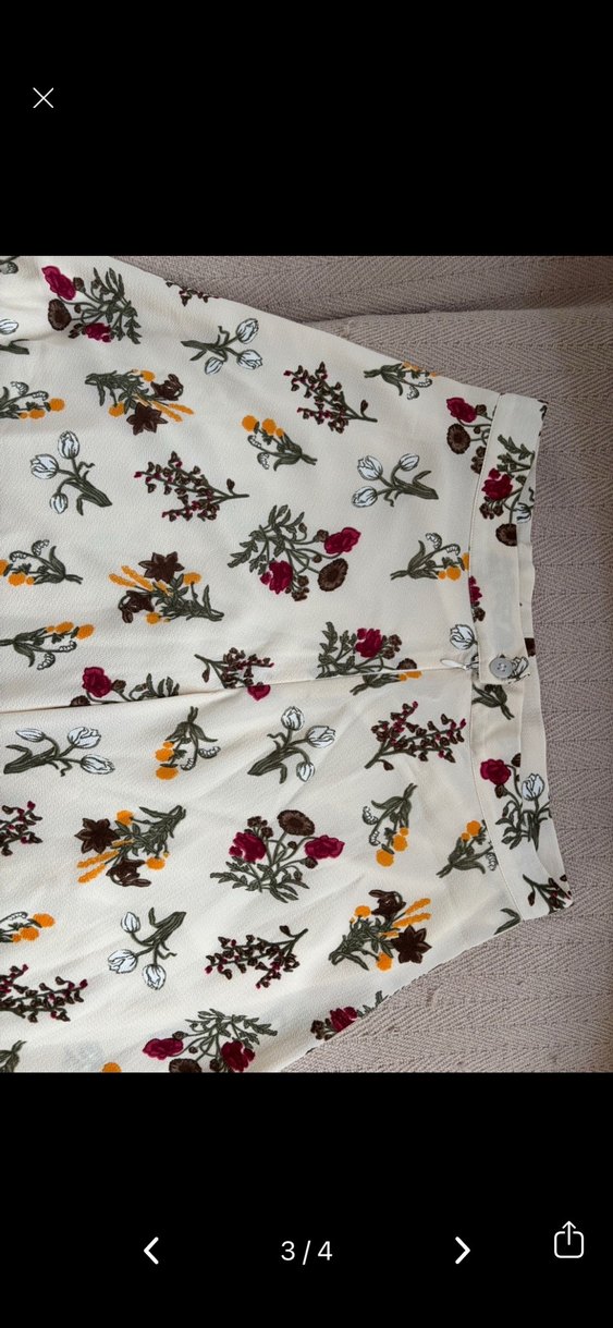 Beyaz Çiçekli Uzun Bohem Midi Etek - Görsel 3