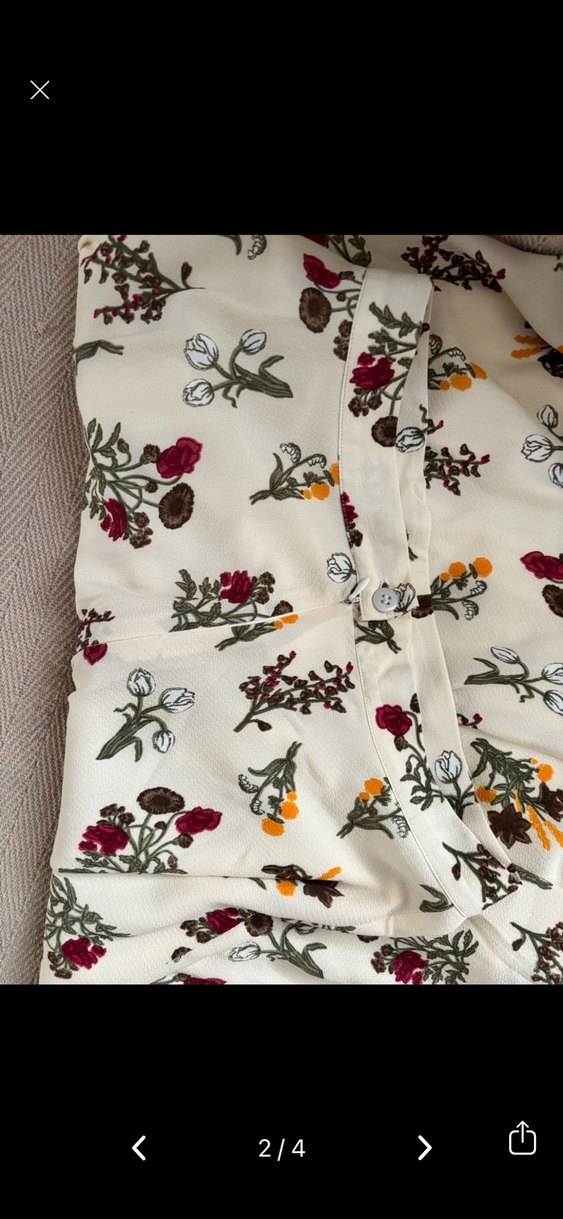 Beyaz Çiçekli Uzun Bohem Midi Etek - Görsel 2